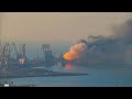 Russian Battleship Explodes in Flames