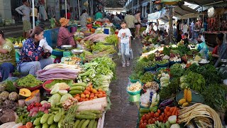 Boeng Trabek Plaza Morning Market - Plenty Fresh Fruit, Vegetable, Fish, Seafood &amp; Cutting Pork