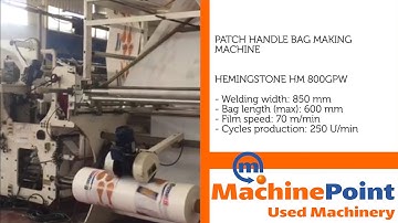 HEMINGSTONE HM 800GPW Used PATCH HANDLE BAG MAKING MACHINE MachinePoint