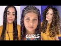 long curly hair routine tiktokcompilation✨long curly hair styles✨short hair✨natural hair compilation