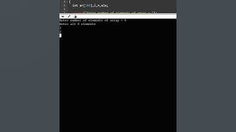 c program to insert an element in first position in a given array without using () #shorts