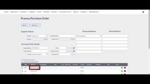 Sage Business Cloud Accounting (AME) - Creating a Purchase Order