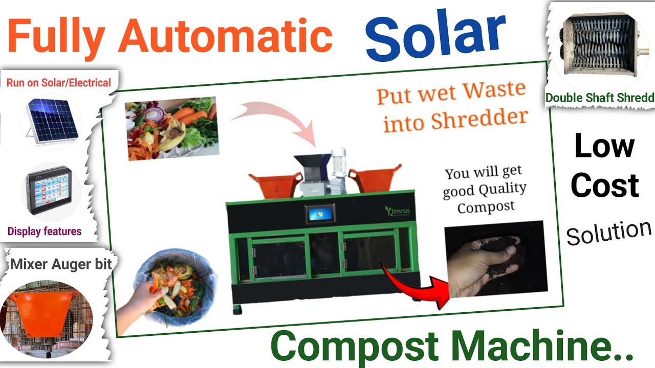 Fully Automatic Solar Compost Machine | Composting Machine on Solar ...