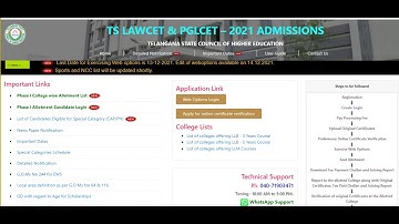 TS LAWCET 2021 Seat Allotment update - Live || Vijay Azmeera ||