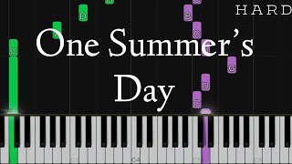 Video thumbnail of "One Summer's Day - Spirited Away (Joe Hisaishi) | HARD Piano Tutorial (Arr. Torby Brand)"