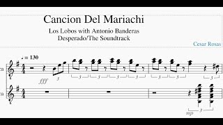 Canción Del Mariachi, Los Lobos • Desperado, Simple sheet music Resimi