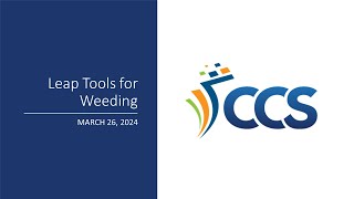 Leap Tools for Weeding Webinar