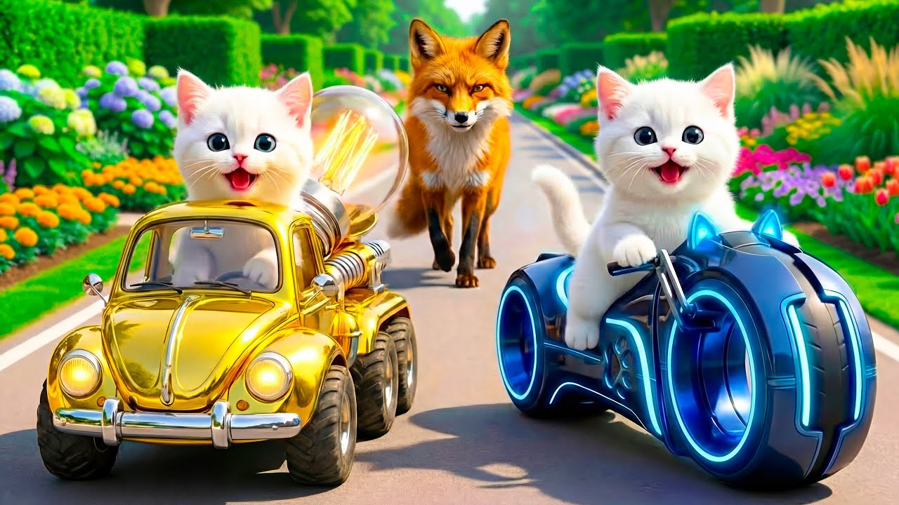 Kitten and Mom Chasing Wolf Save the Forest | AI Cat Videos Heartwarming Story