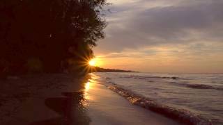 Meditation Sunset Beach Waves Tampa Florida Relaxing Sunset Royalty Free