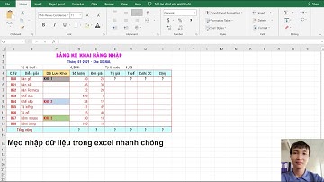 Cách Nhập Liệu Nhanh Trong Excel