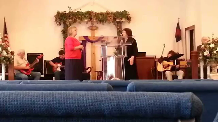 Sharon Sadler and Beth west "praise him"