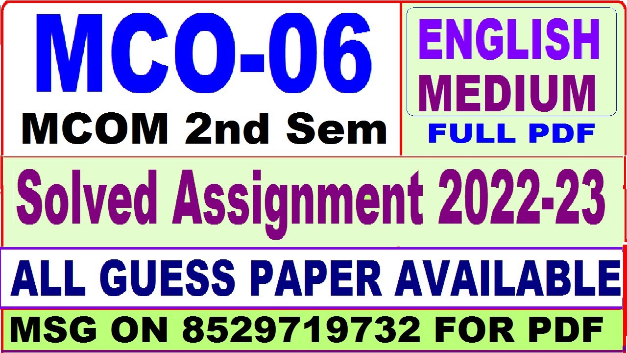 mco 6 ignou solved assignment