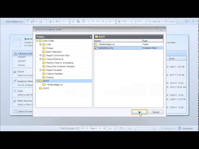 Connect to an Analysis view: SAP BusinessObjects Web Intelligence 4.0