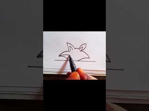 How to draw a Fox Easy Drawing shorts youtube ytstudio easydrawing cartoon by Artwithkajal