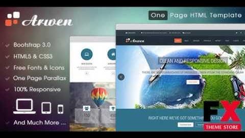 Preview Arwen One Page HTML Template TForest SiteTemplates