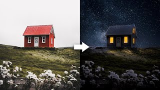 Day To Night - How to turn Day To Night In Photoshop - Photo Manipulation - Photoshop Tutorials