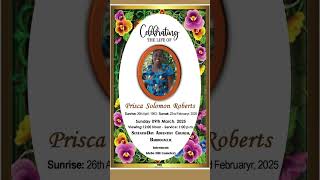 Prisca Solomon Roberts | Funeral Announcement #ObituariesSVG #Obituaries #SVG