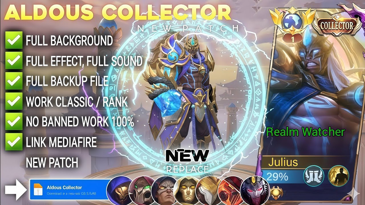 NEW UPDATE!! Script Skin Aldous Collector - Realm Watcher No Password | Full Effect Voice