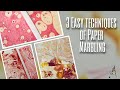 3 EASY TECHNIQUES OF PAPER MARBLING | COLOR MARBLING with OIL,SHAVING FOAM, ENAMEL COLORS