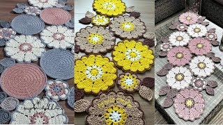 مفرش سجادة كروشية وحدة وردة القلوب وفرع الشجرة النموذج 3 خطوة خطوة للمبتدئين  Crochet doliy flower screenshot 5