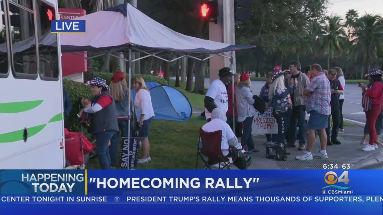 Supporters Lined Up For President Trump's 