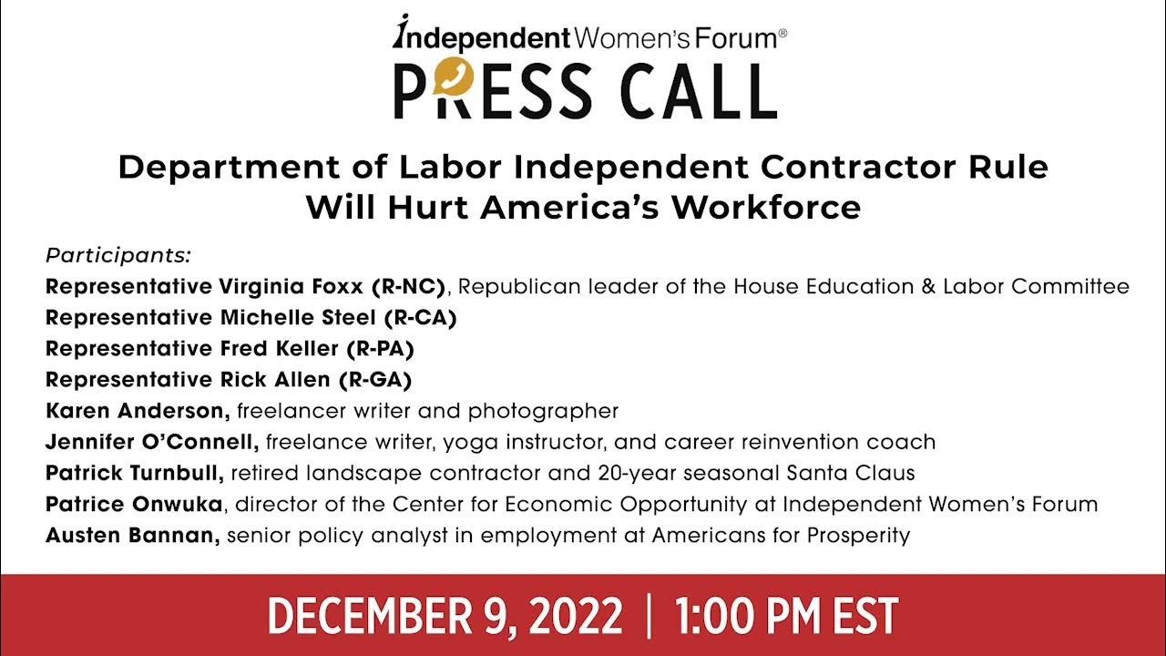 Department of Labor Independent Contractor Rule YouTube