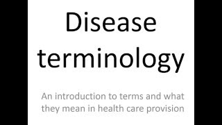 Disease terminology, talking power point