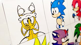 Drawing SONIC CHARACTERS In Friday Night Funkin' (FNF MOD)