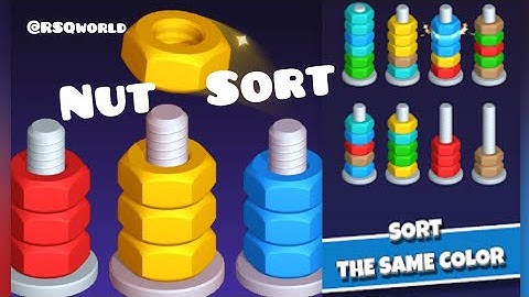 Nut 🔩 sort game Level 26 to 50 gameplay
