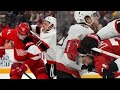 Dylan larkin knocked out after mathieu joseph hit david perron ejected from crosscheck on artem zub
