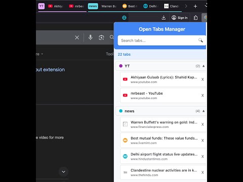 Open Tabs Manager video preview 2