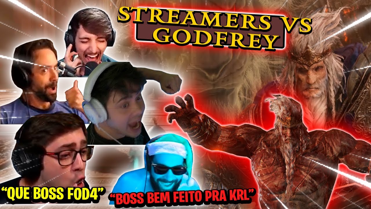 STREAMERS ENFRENTANDO GODFREY E HOARAH LOUX - MELHORES MOMENTOS ELDEN RING #5