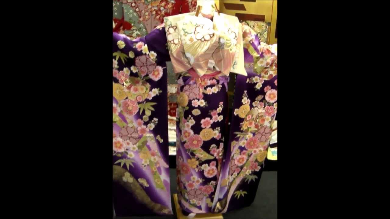 手縫い仕立て付き 正絹振袖フルセット 268.000円 f 117 - YouTube