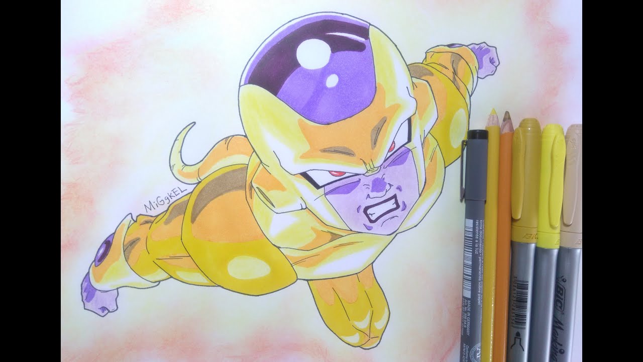 Como dibujar a Golden Freezer.How to draw Golden Frieza. Drawing Golden