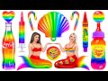 Rainbow Desserts Challenge | Mukbang with Only 1 Color Food by RATATA POWER
