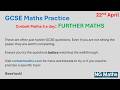 GCSE Further Maths - 5-a-day - 22nd April