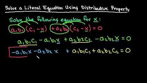 Solve a Literal Equation Using the Distributive Property