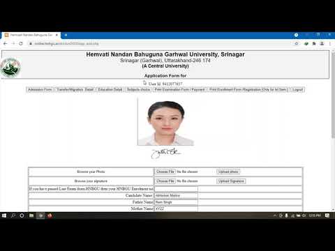 Registration Process of HNB Garhwal University 2020 Batch