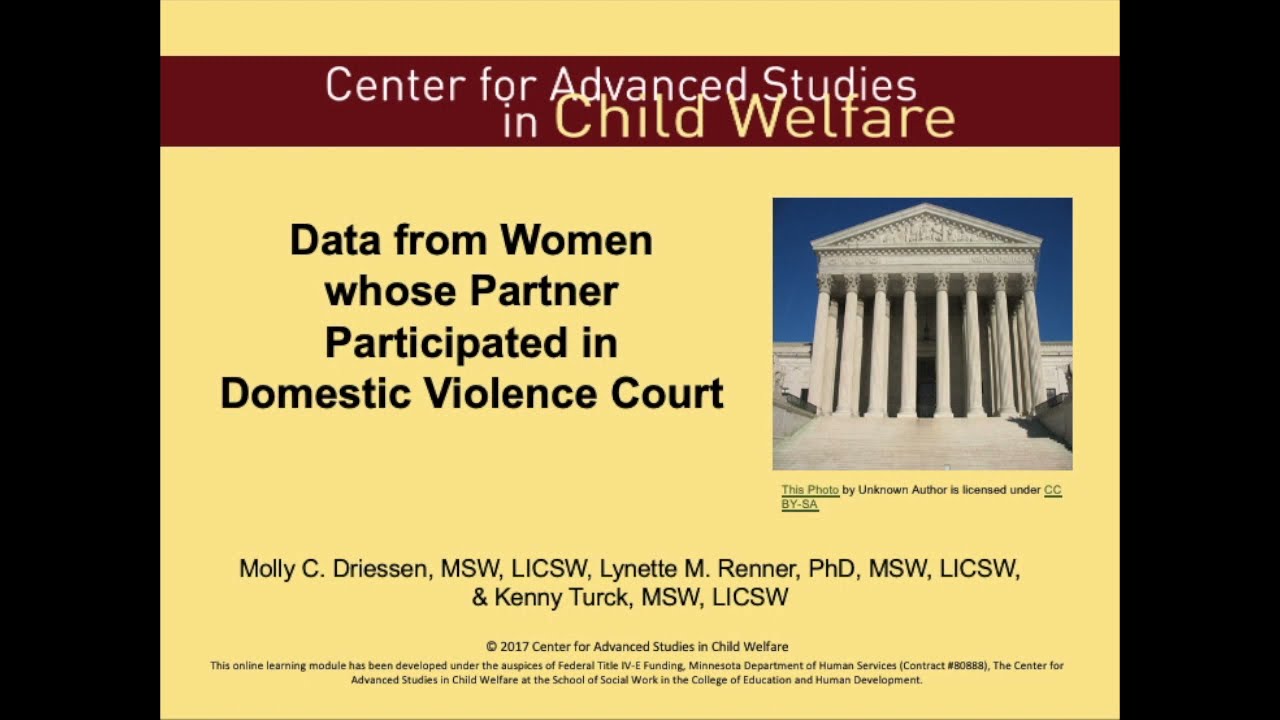 Domestic Violence Court (DVC) Data from Women whose Partner Participated (Module 1/2) YouTube