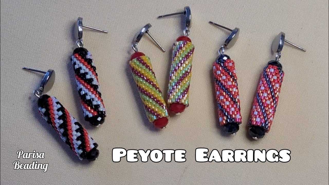 DIY Beaded Tube Peyote Earrings Tutorial 💕
