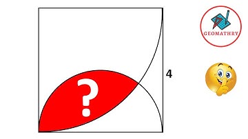 How is the approximate calculation of the red shaded area in the square made?