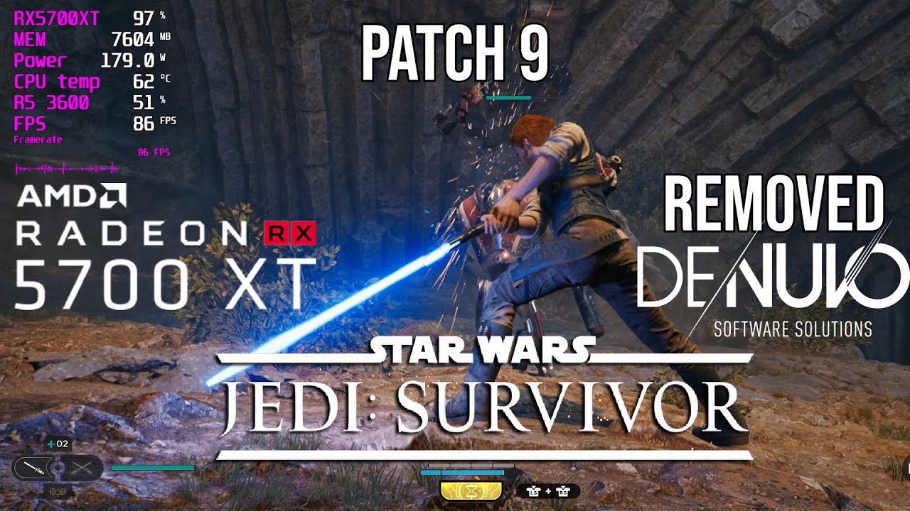 Star Wars Jedi Survivor Patch 9 FSR RX5700XT | Ryzen 5 3600 1080p - All ...