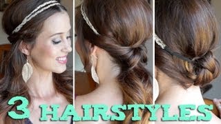 3 EASY Back to School Hairstyles Using a Headband!