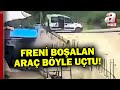 Freni boşalan araç evin bahçesine böyle uçtu! O anlar kamerada | A Haber