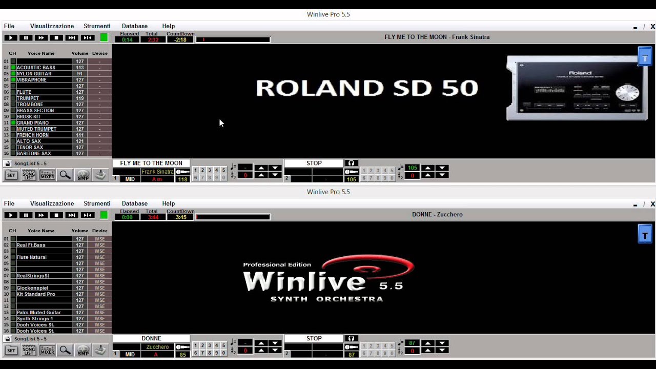 Winlive Synth 5.5 vs Roland SD 50 - YouTube