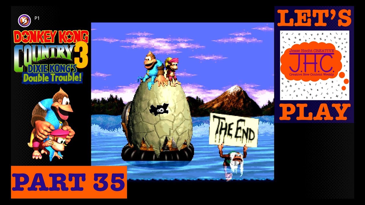 THE END? Let's Play Donkey Kong Country 3 SNES! Dixie Kiddy Kong Kremlings Bananas Nintendo