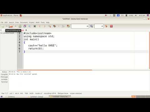 First C++ program in Geany