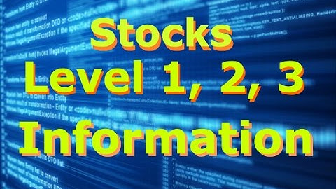 Level 1, Level 2, and Level 3 Information in the Stock Market