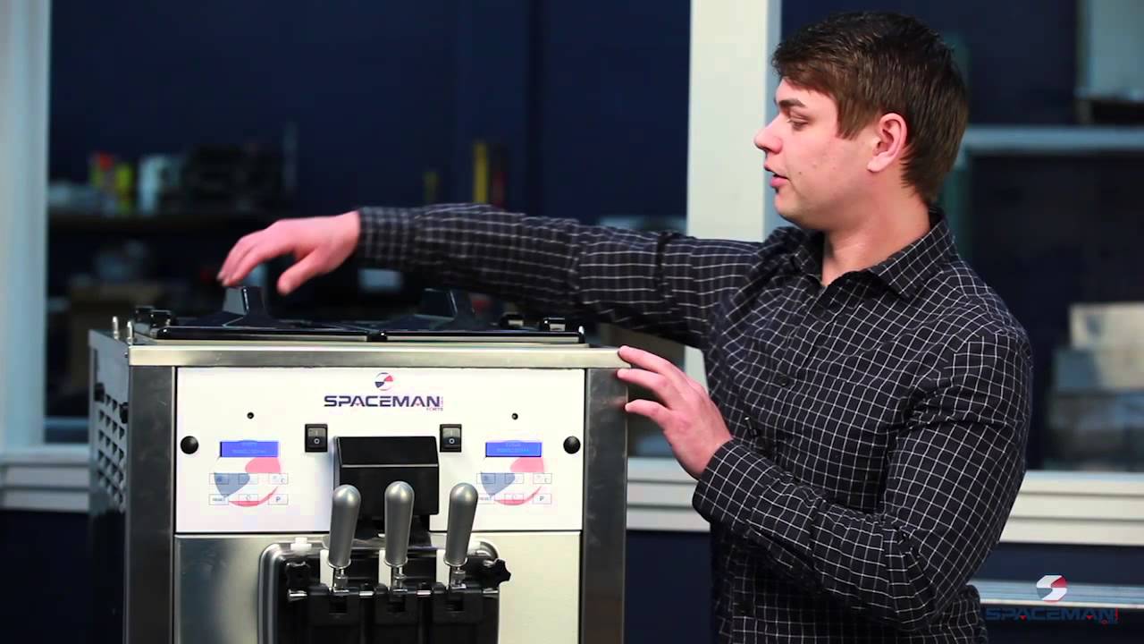 Spaceman USA Commercial Soft Serve Machine Cleaning, Sanitizing and Adding  Product - YouTube