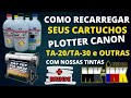 ✅COMO RECARRREGAR SEUS CARTUCHOS PLOTTER CANON TA-20, TA-30 PFI-030 E PFI102, PFI107 COM NOSSA TINTA